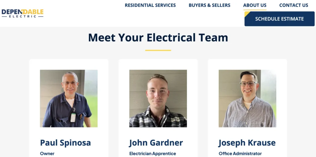 The staff of Dependable Electric LLC
