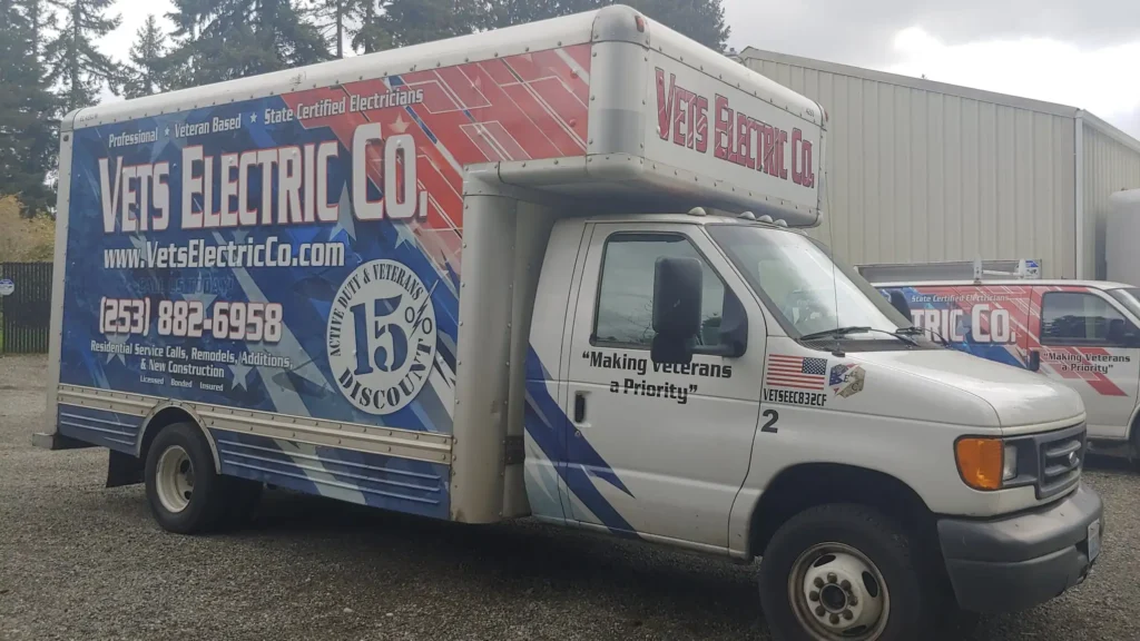 Vets Electric Co. service vehicle in Tacoma